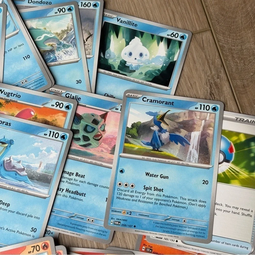 Pokemon Set of 50 Cards Lapras Wugtrio Charcadet Finizen Primeape Ninetales